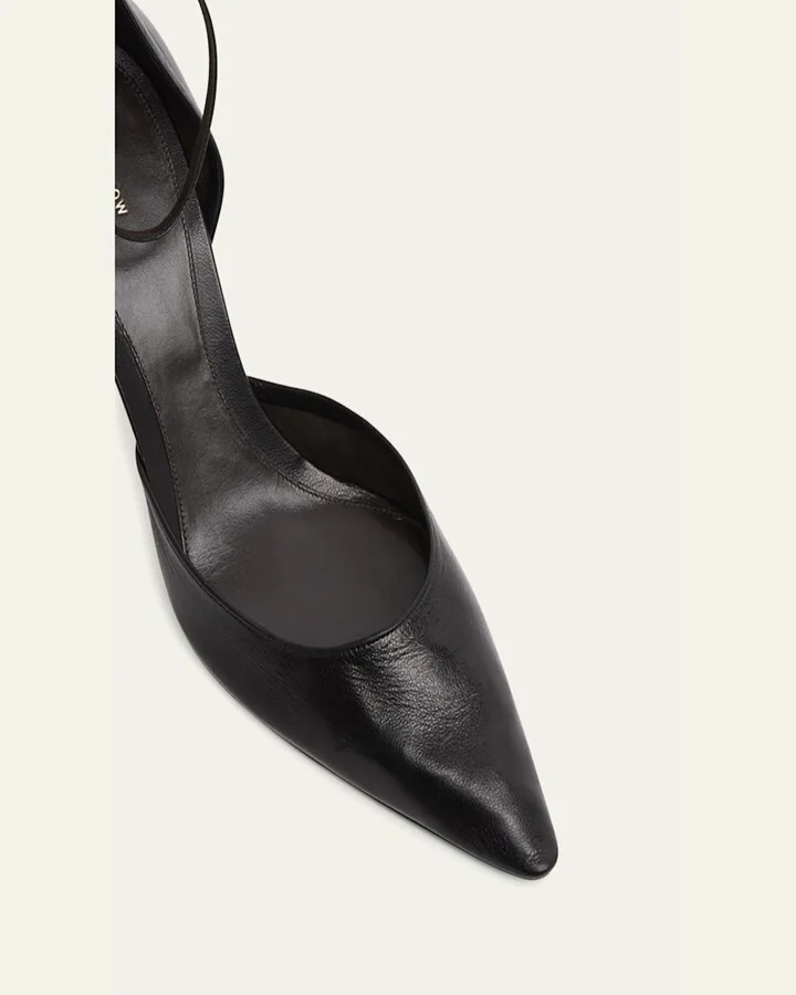 Liisa Leather D'Orsay Ankle-Strap Pumps - Image 9