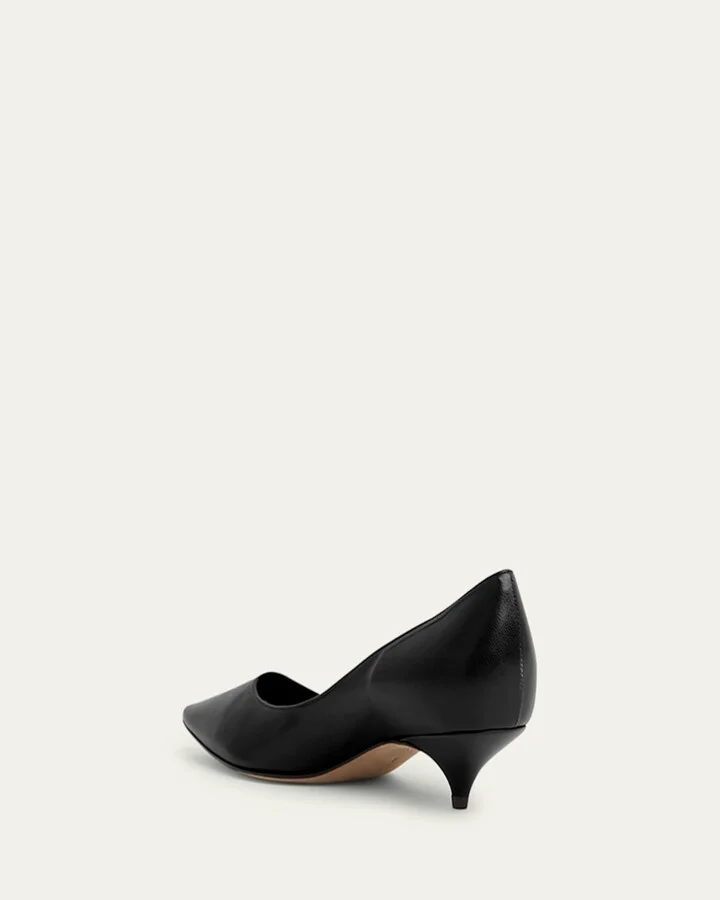 Liisa Leather Kitten-Heel Pumps - Image 2