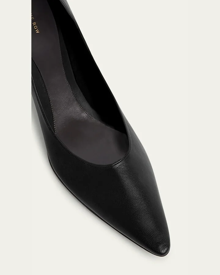Liisa Leather Kitten-Heel Pumps - Image 4