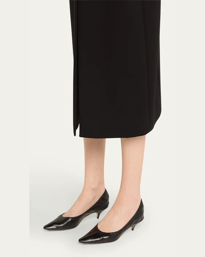 Liisa Leather Kitten-Heel Pumps - Image 6