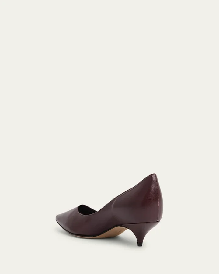 Liisa Leather Kitten-Heel Pumps - Image 8
