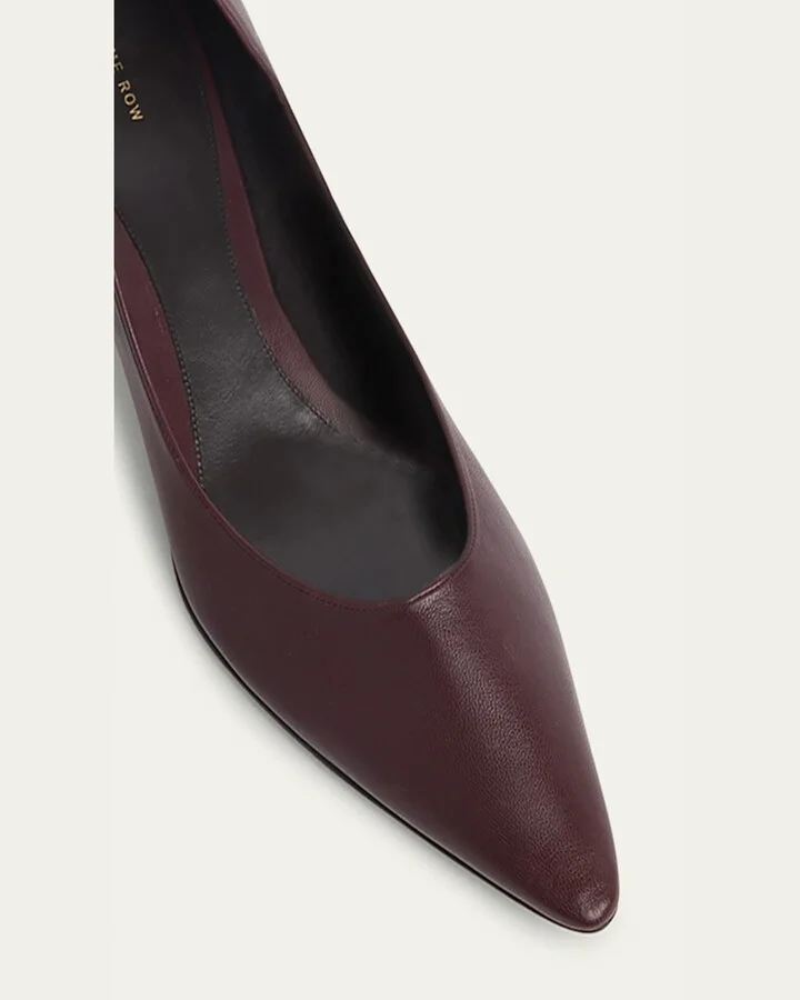 Liisa Leather Kitten-Heel Pumps - Image 9