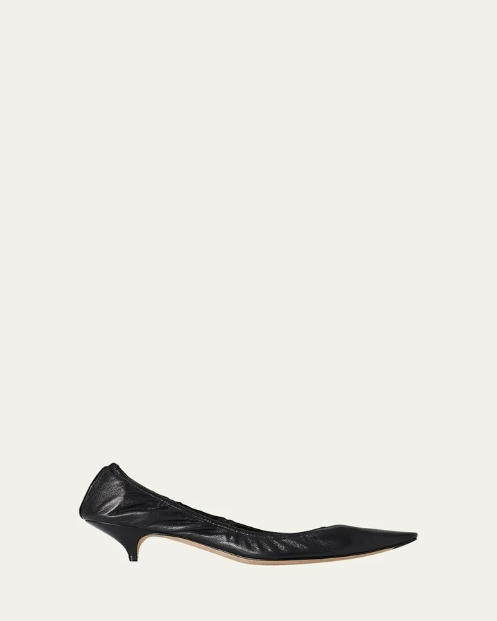 Liisa Leather Kitten-Heel Pumps