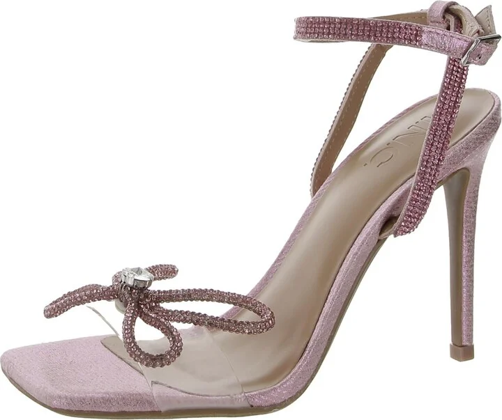 Liively Womens Rhinestone Bow Heels