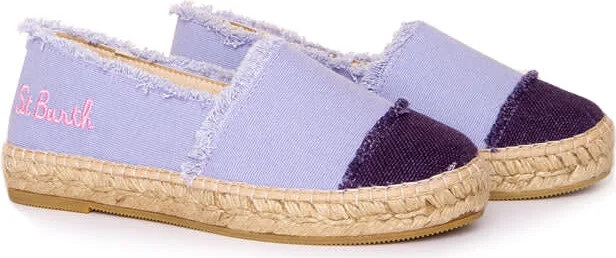 Lilac Canvas Espadrillas With Embroidery