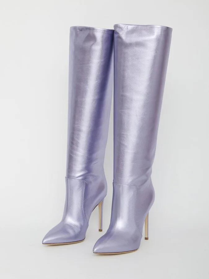 Lilac Leather Boots - Image 2