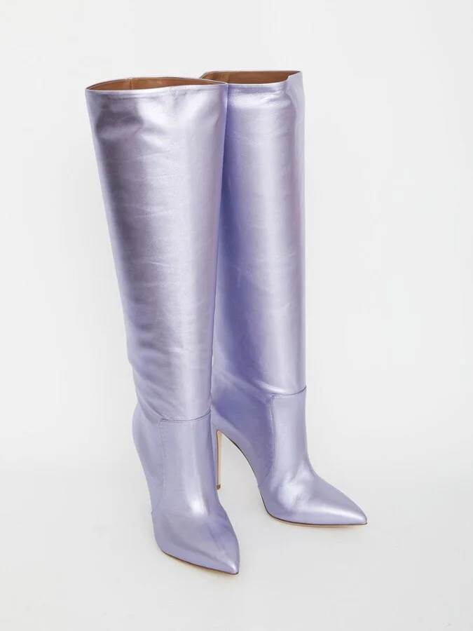 Lilac Leather Boots - Image 5