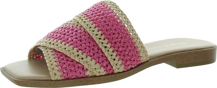 Lileen Womens Woven Slip On Slide Sandals