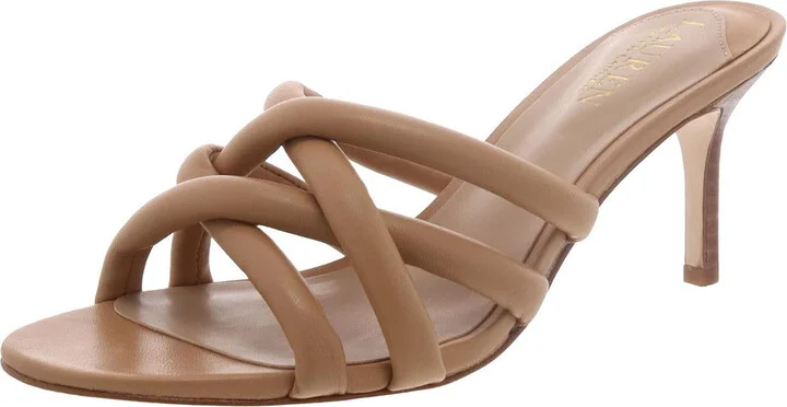 Liliana Womens Leather Slip-On Heels