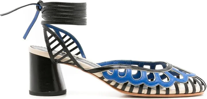 Lilibet 50mm ankle-tie sandals