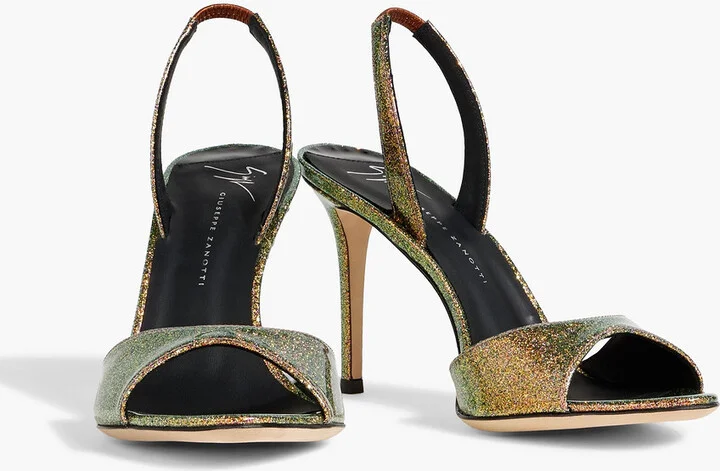 Lilibeth glittered leather slingback sandals - Image 2