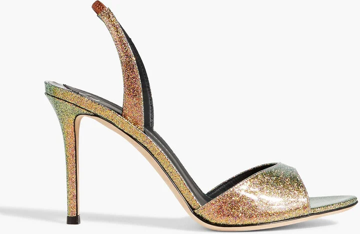 Lilibeth glittered leather slingback sandals