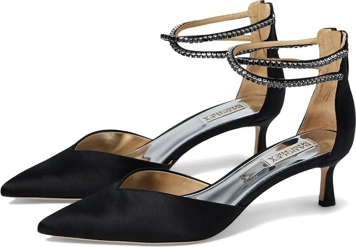 Lilibeth Pump Women's US 10 Black Pointed Toe Kitten Heel KHD192