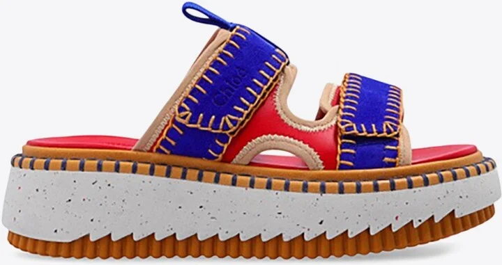 Lilli Leather Flatform Slides