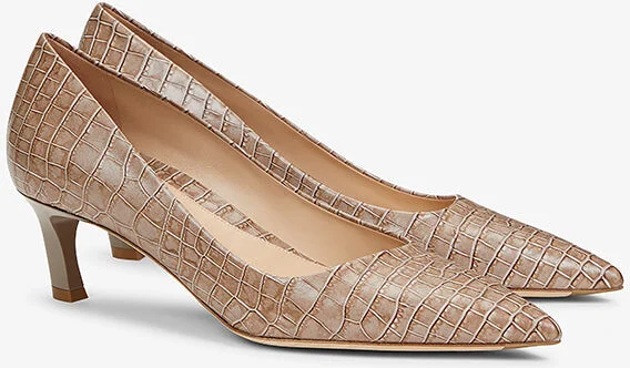 Lillian Pump - Embossed Croc - Rosy Taupe - Image 4