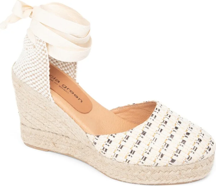 Lillian Raffia Ankle Wrap Platform Espadrille Sandal