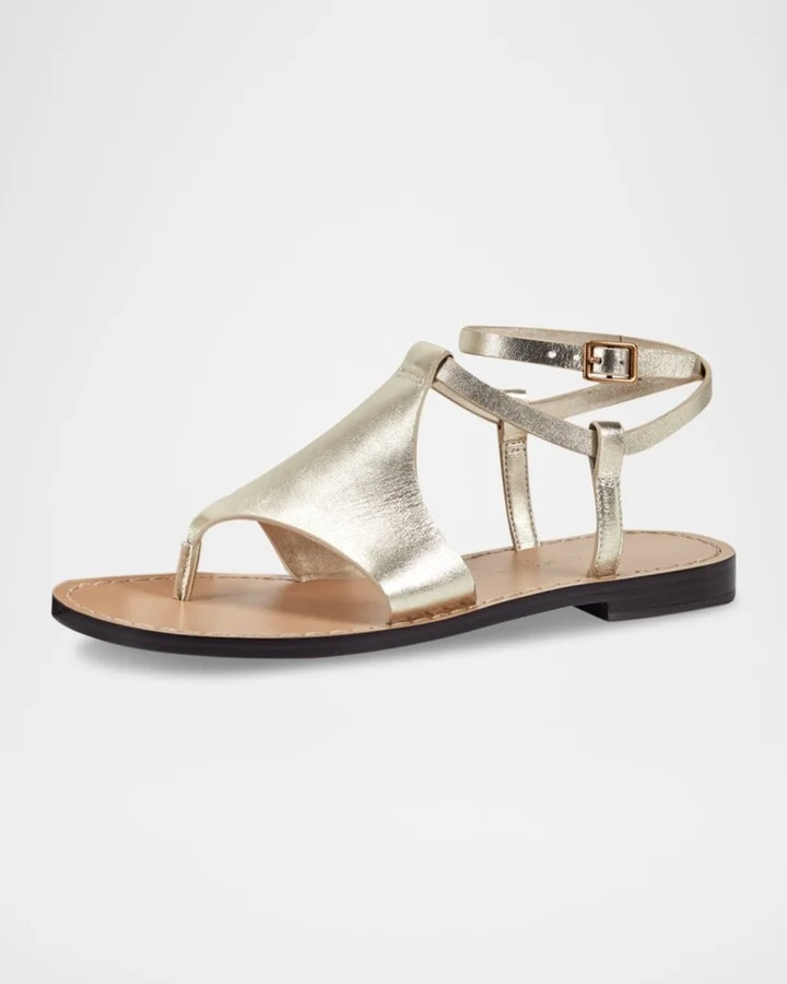 Lillie Flat Leather Sandals - Image 7