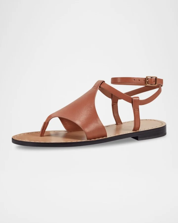 Lillie Flat Leather Sandals - Image 11