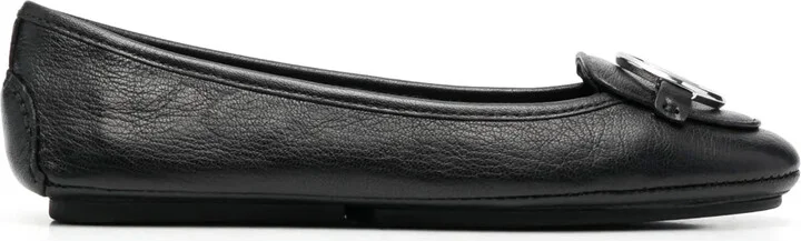 Lillie logo-charm leather ballerina shoes