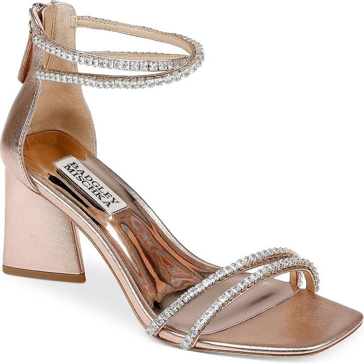LILLIE Womens Metallic Square toe Heels