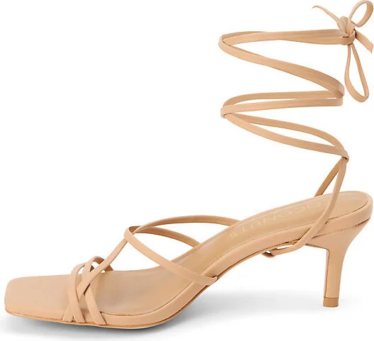 Lilly Ankle-Wrap Kitten Heels - Image 3
