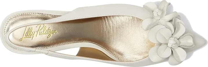 Lilly Pulitzer Amalia Kitten Heel Women's Wedge Shoes Resort White : 6 M, Leather - Image 2