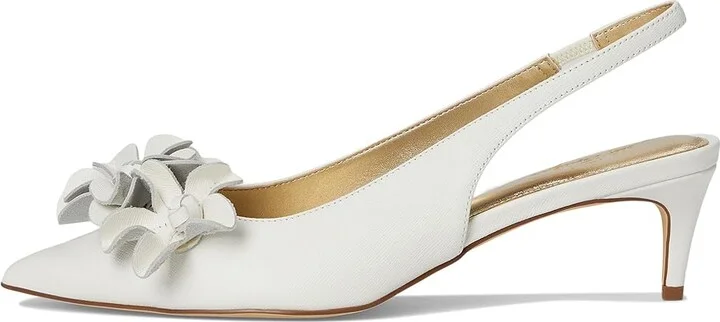 Lilly Pulitzer Amalia Kitten Heel Women's Wedge Shoes Resort White : 6 M, Leather - Image 6