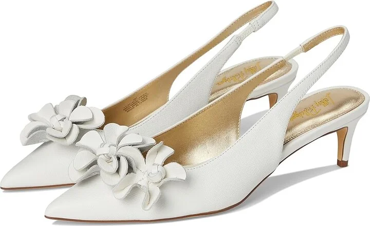 Lilly Pulitzer Amalia Kitten Heel Women's Wedge Shoes Resort White : 6 M, Leather