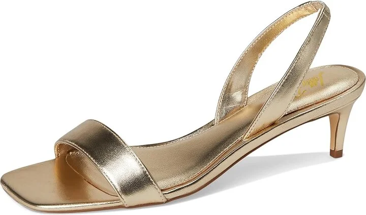 Lilly Pulitzer Cary Sandals Women's Wedge Shoes Gold Metallic : 8 M, Leather - Image 5