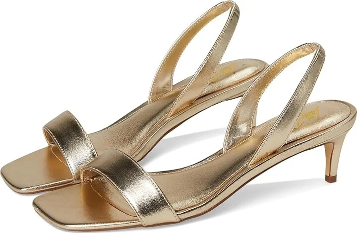 Lilly Pulitzer Cary Sandals Women's Wedge Shoes Gold Metallic : 8 M, Leather