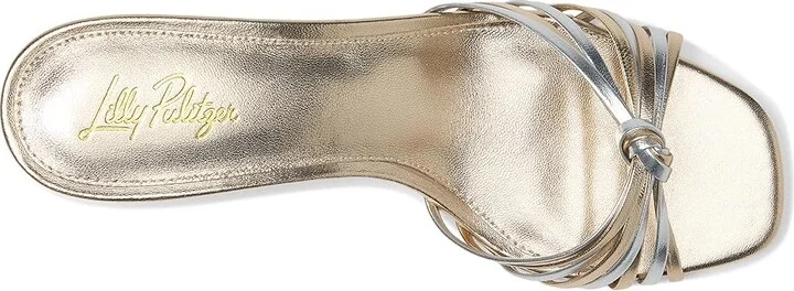 Lilly Pulitzer Cora Sandals Women's Sandals Gold Metallic X Silver Metallic : 9.5 M, Leather - Image 2