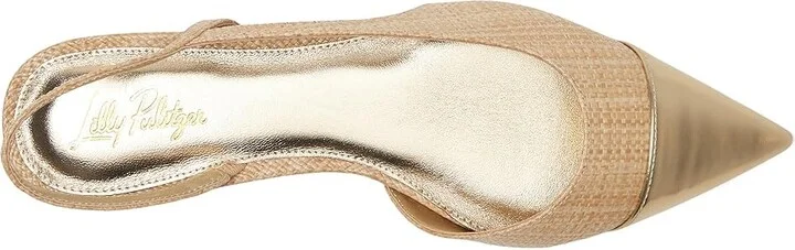 Lilly Pulitzer Dorsee Slingback Women's Wedge Shoes Natural : 8 M, Leather - Image 2