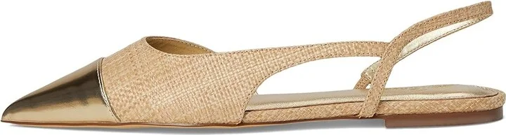 Lilly Pulitzer Dorsee Slingback Women's Wedge Shoes Natural : 8 M, Leather - Image 6