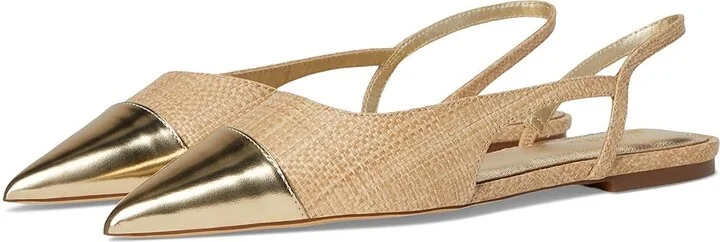 Lilly Pulitzer Dorsee Slingback Women's Wedge Shoes Natural : 8 M, Leather