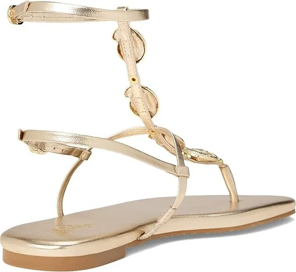 Lilly Pulitzer Dylann Sandals Women's Sandals Gold Metallic : 8.5 M, Leather - Image 4