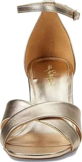 Lilly Pulitzer Kendall Sandals Women's Sandals Gold Metallic : 10 M, Leather - Image 2