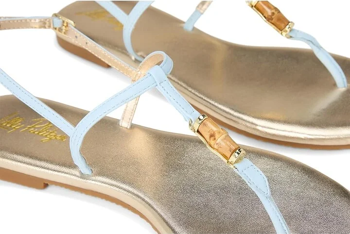 Lilly Pulitzer Leena Sandals Women's Wedge Shoes Bluette : 6.5 M, Leather - Image 7