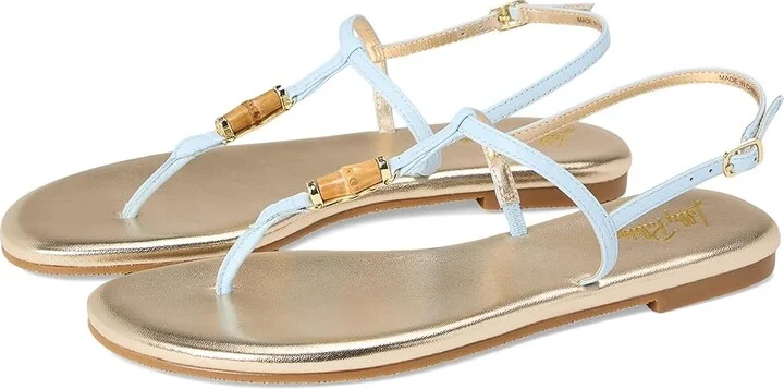 Lilly Pulitzer Leena Sandals Women's Wedge Shoes Bluette : 6.5 M, Leather