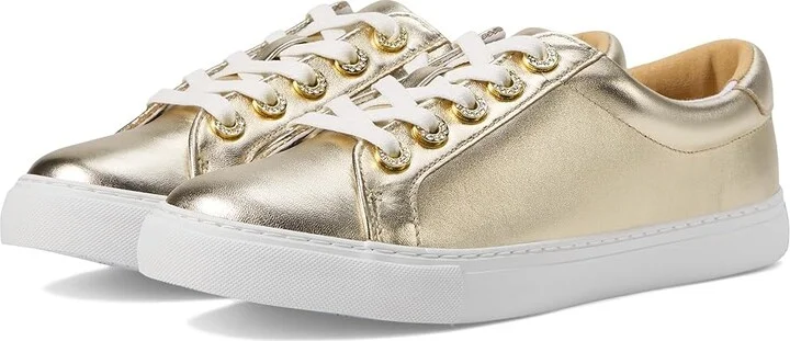 Lilly Pulitzer Lux Hallie Sneaker Women's Shoes Gold Metallic : 6 M, Leather