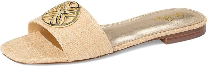 Lilly Pulitzer Nessa Slide Women's Sandals Natural : 6.5 M, Leather - Image 5