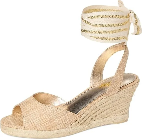 Lilly Pulitzer Paley Espadrille Wedge Women's Sandals Natural : 7 M, Leather - Image 5