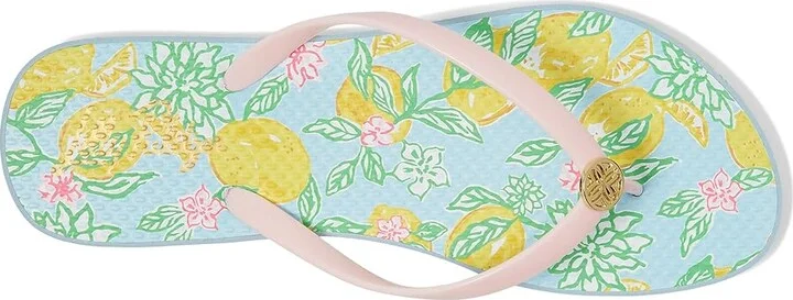 Lilly Pulitzer Pool Flip-Flop Women's Shoes Bluette Make Lemonade Shoe : 7-8 M, Synthetic - Image 2
