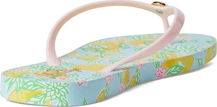 Lilly Pulitzer Pool Flip-Flop Women's Shoes Bluette Make Lemonade Shoe : 7-8 M, Synthetic - Image 4