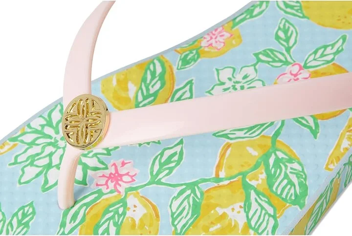 Lilly Pulitzer Pool Flip-Flop Women's Shoes Bluette Make Lemonade Shoe : 7-8 M, Synthetic - Image 7