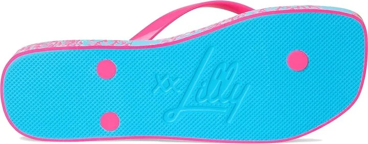 Lilly Pulitzer Sandsational Square Toe F Women's Sandals Royal Coral Shoe : 9-10 M, Rubber - Image 2