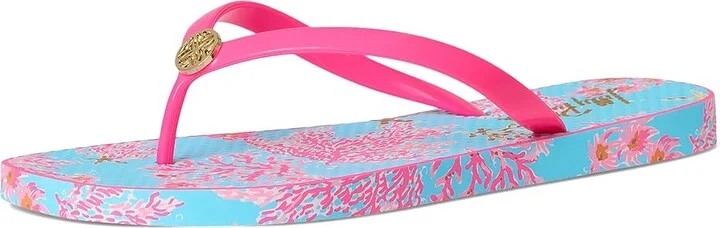 Lilly Pulitzer Sandsational Square Toe F Women's Sandals Royal Coral Shoe : 9-10 M, Rubber - Image 4