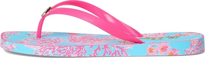 Lilly Pulitzer Sandsational Square Toe F Women's Sandals Royal Coral Shoe : 9-10 M, Rubber - Image 5