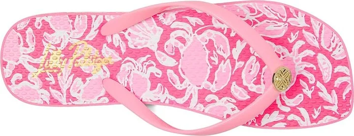 Lilly Pulitzer Sandsational Square Toe F Women's Sandals Royal Coral Shoe : 9-10 M, Rubber - Image 6