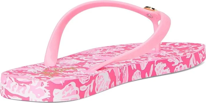 Lilly Pulitzer Sandsational Square Toe F Women's Sandals Royal Coral Shoe : 9-10 M, Rubber - Image 8