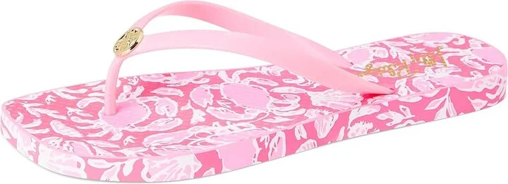 Lilly Pulitzer Sandsational Square Toe F Women's Sandals Royal Coral Shoe : 9-10 M, Rubber - Image 9
